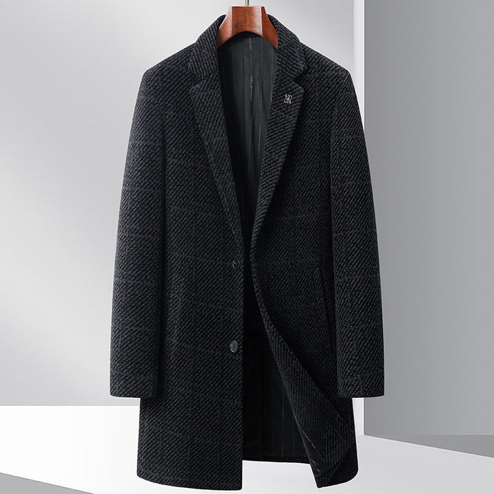 Ivan | Men's Textured Tailored Overcoat