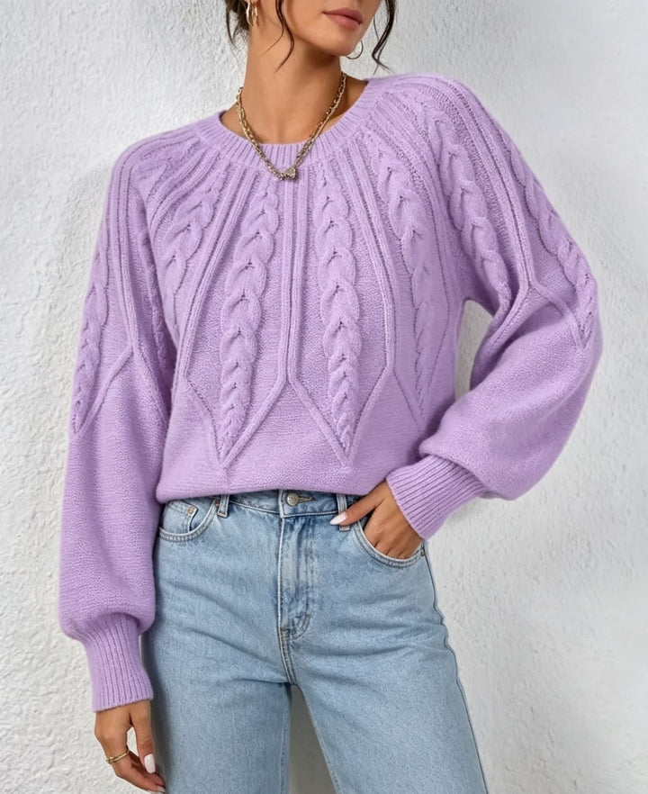 Briony | Women's Cropped Cable Knit Jumper