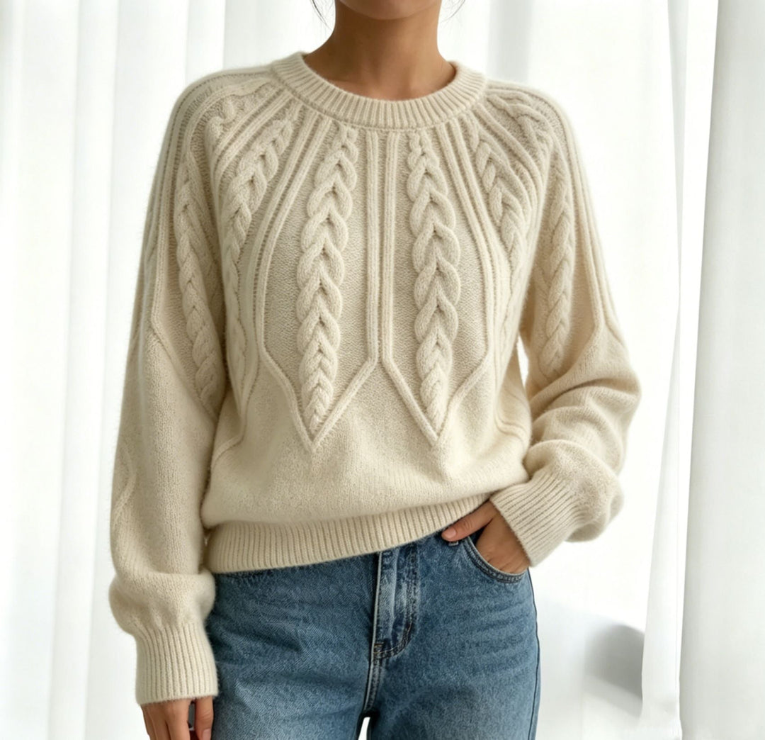 Briony | Women's Cropped Cable Knit Jumper