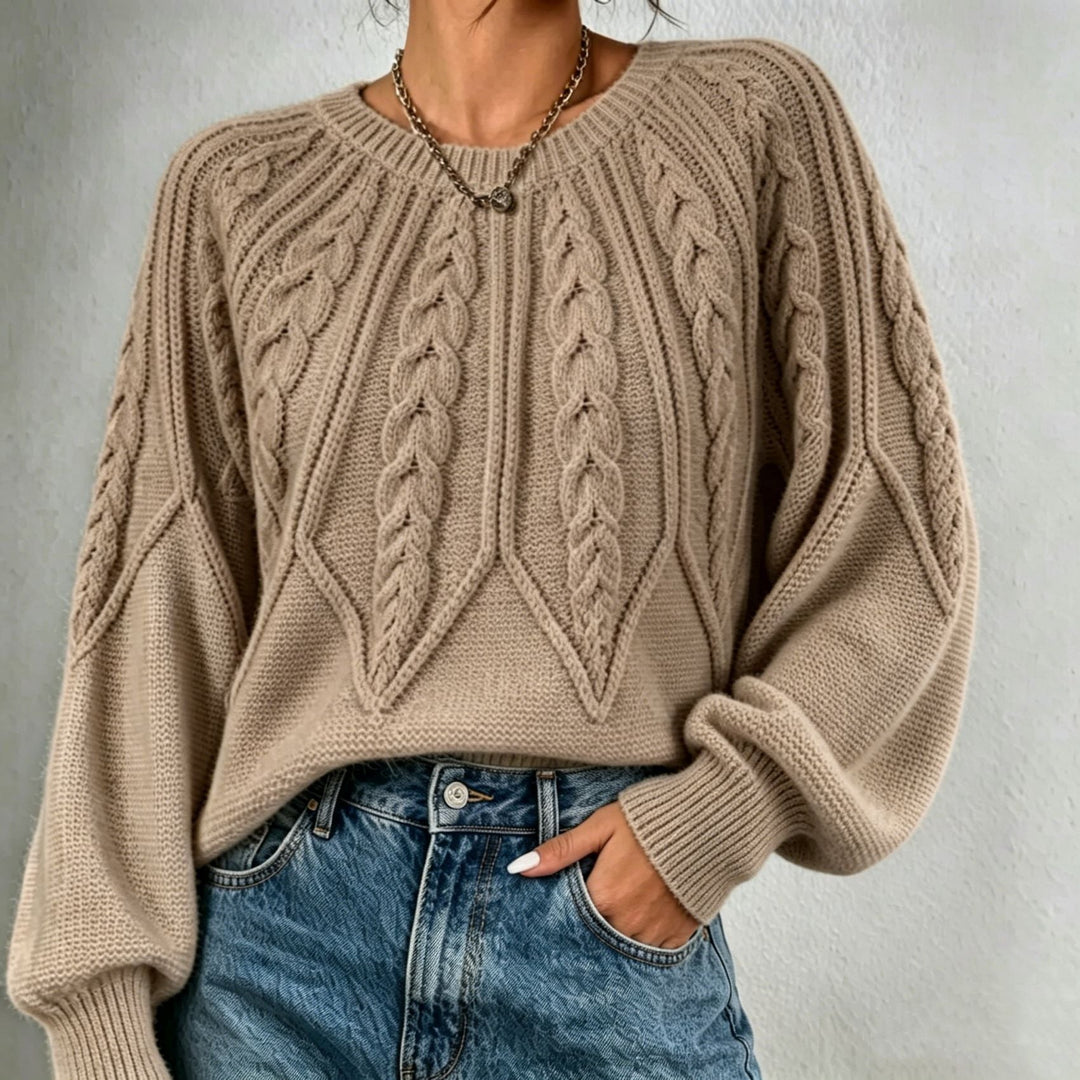 Briony | Women's Cropped Cable Knit Jumper