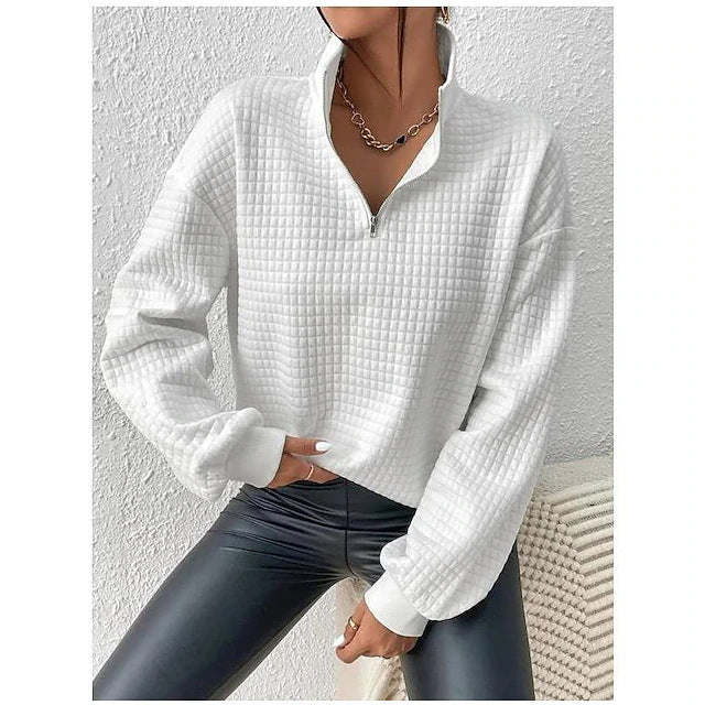 Frances | Women's Quilted Half-Zip Sweatshirt