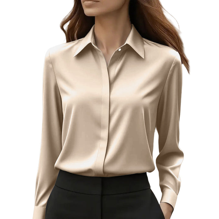 Women's Silk Blouse Button Down Classic Collar