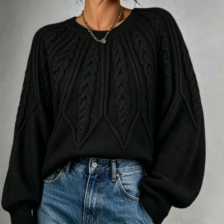 Briony | Women's Cropped Cable Knit Jumper