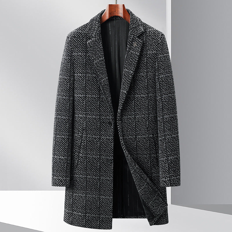 Ivan | Men's Textured Tailored Overcoat
