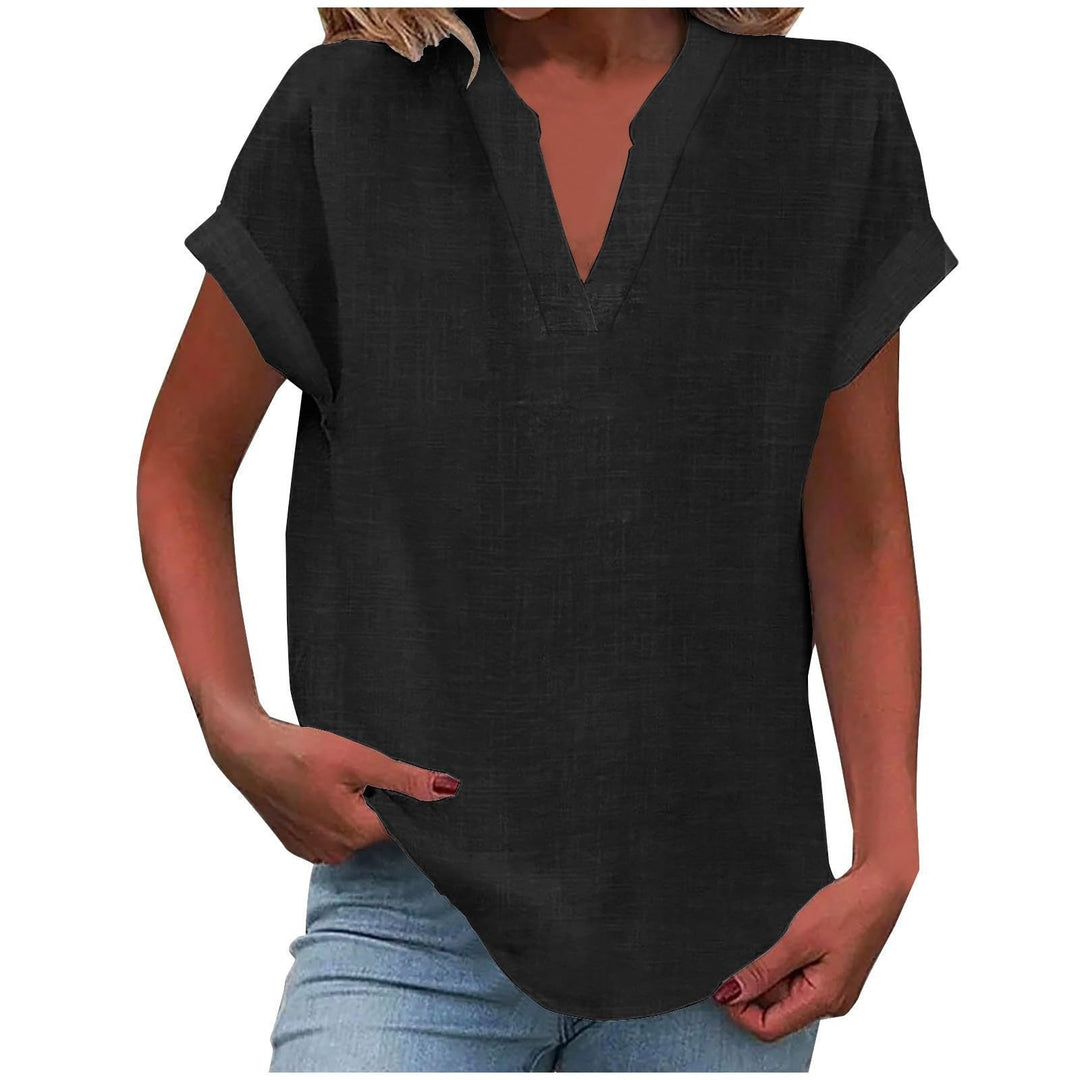 Women's Notched V-Neck Blouse