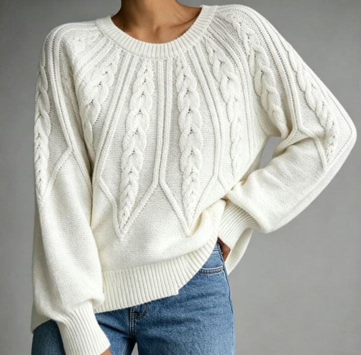 Briony | Women's Cropped Cable Knit Jumper