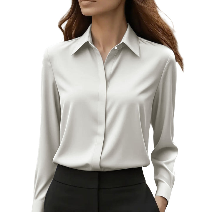 Women's Silk Blouse Button Down Classic Collar