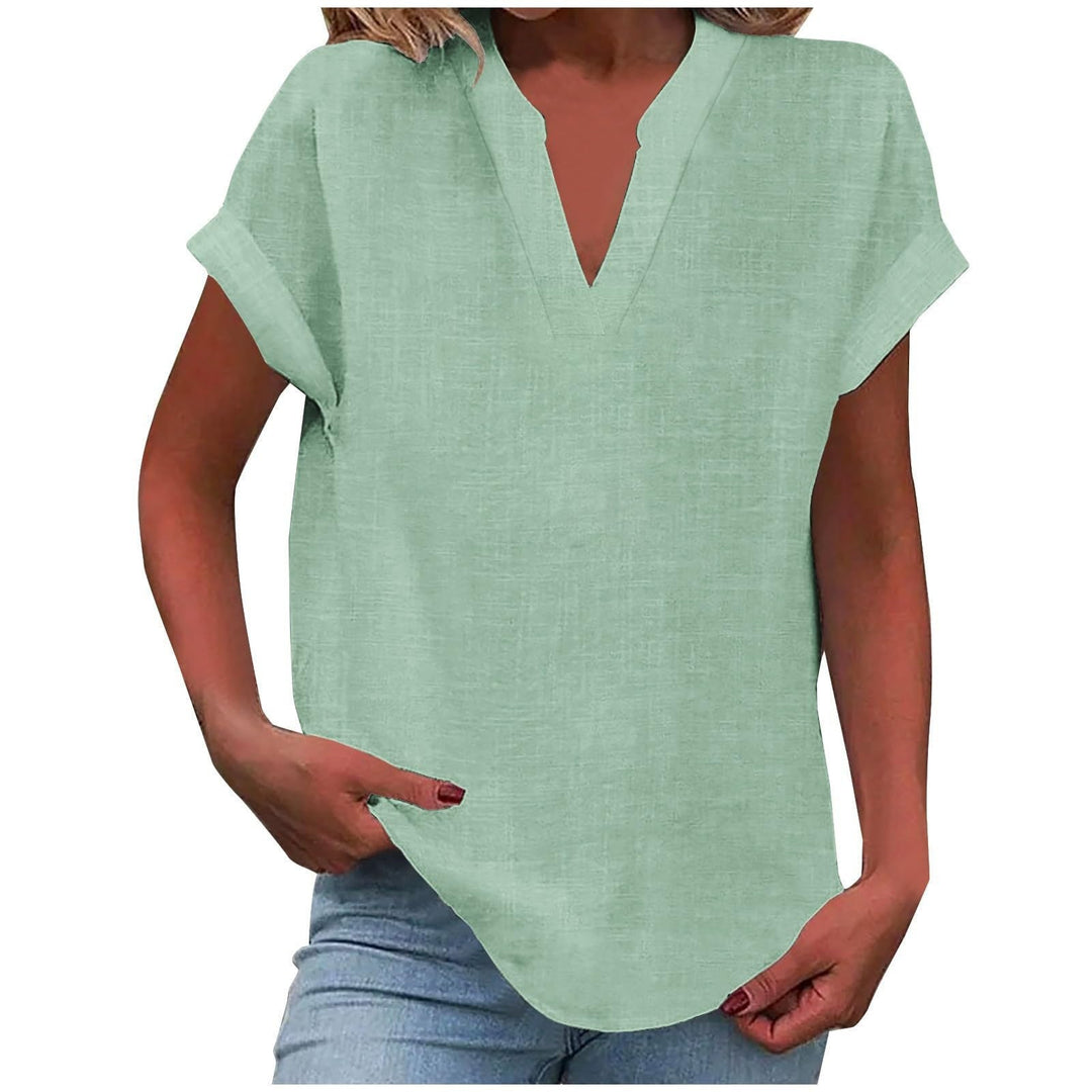Women's Notched V-Neck Blouse