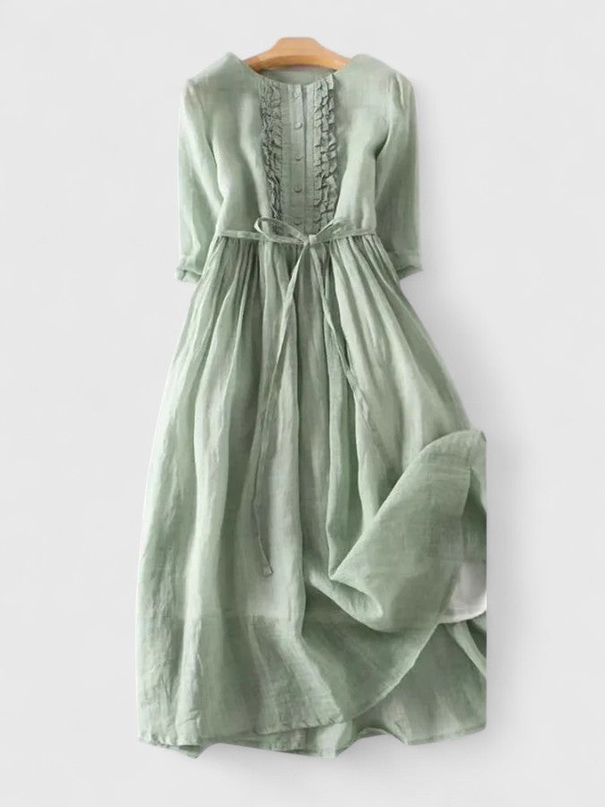 Women's Cotton Linen Midi Dress