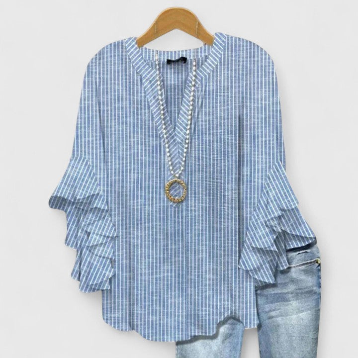 Iris | Women's Floral Ruffle Blouse