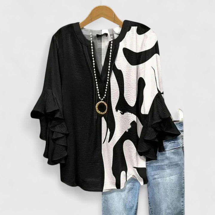 Iris | Women's Floral Ruffle Blouse