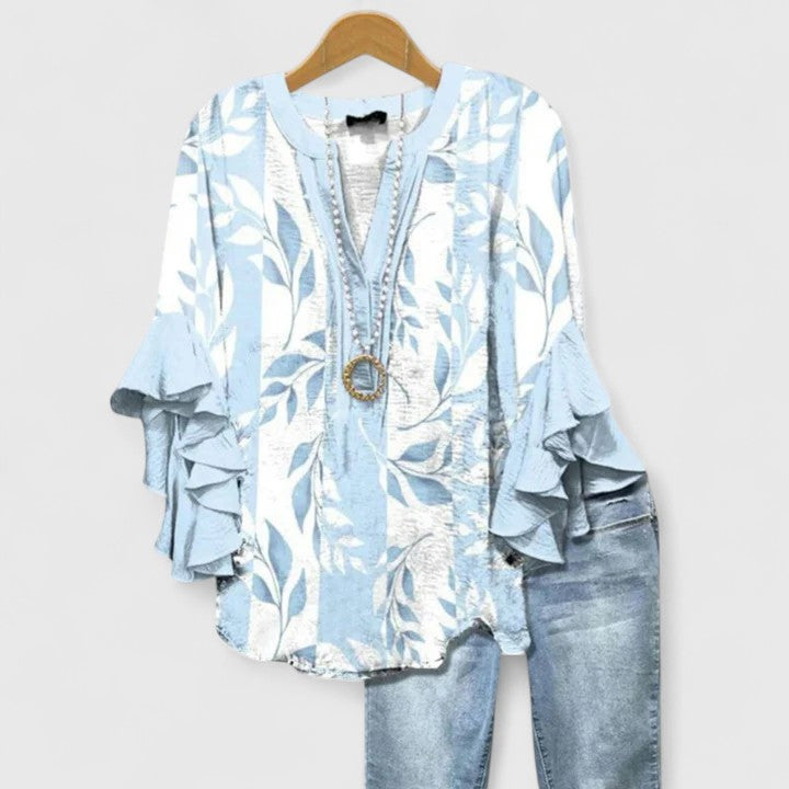 Iris | Women's Floral Ruffle Blouse