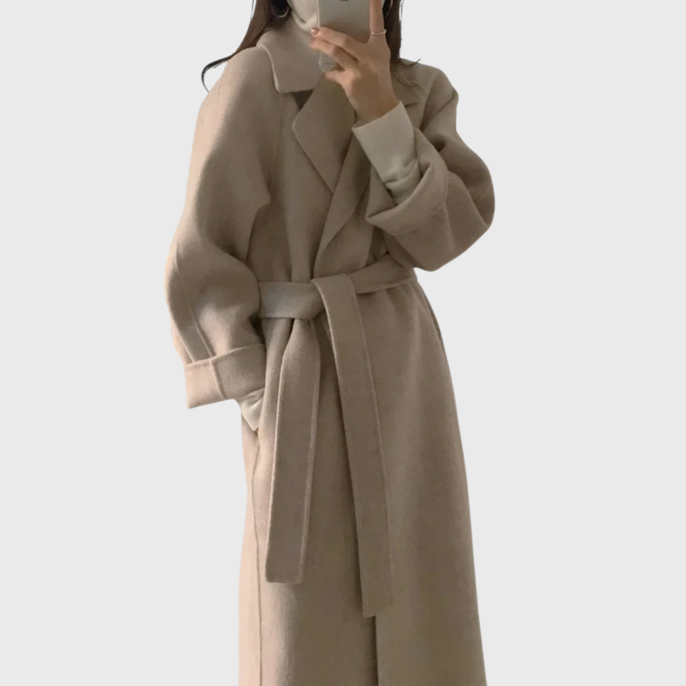 Bernadette | Women's Long Belted Wool Wrap Coat