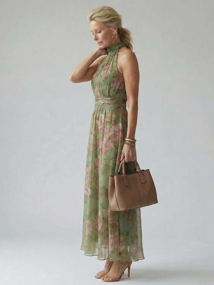Melanie | Women's Floral Halter Midi Dress