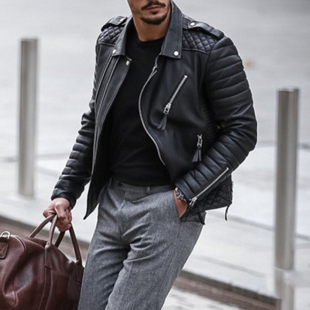 Desmond | Men's Slim Fit Quilted Biker Jacket