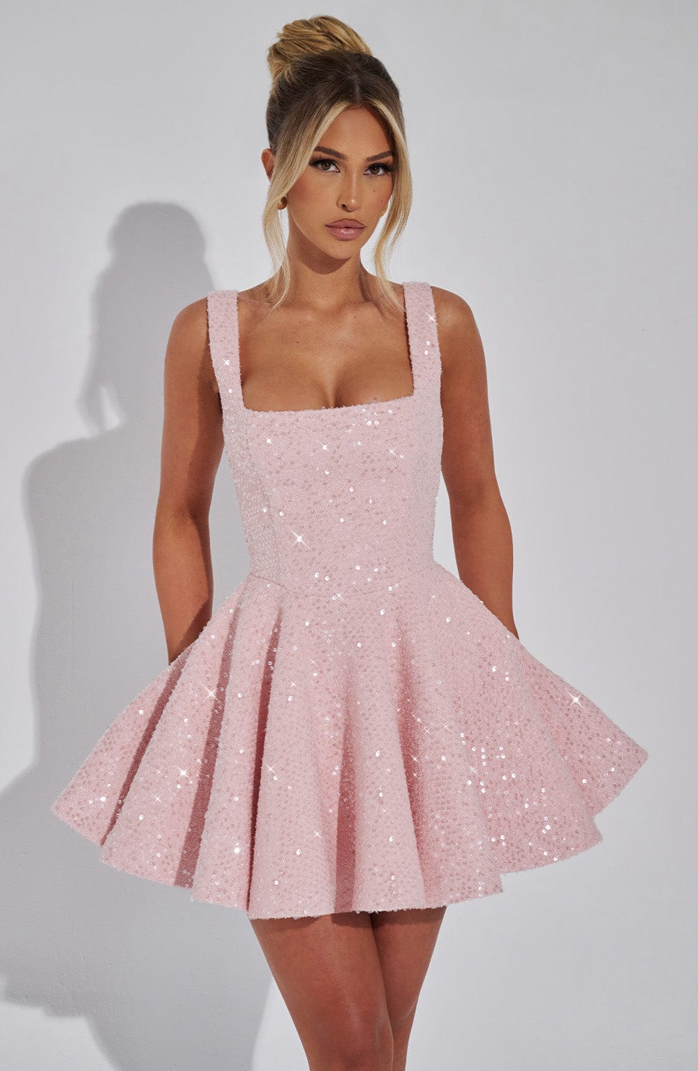 Women's Sequin Bow Back Mini Dress