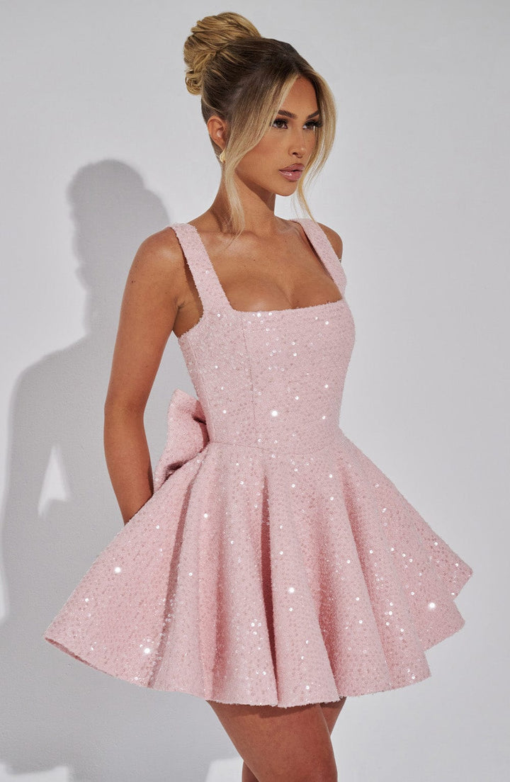 Women's Sequin Bow Back Mini Dress