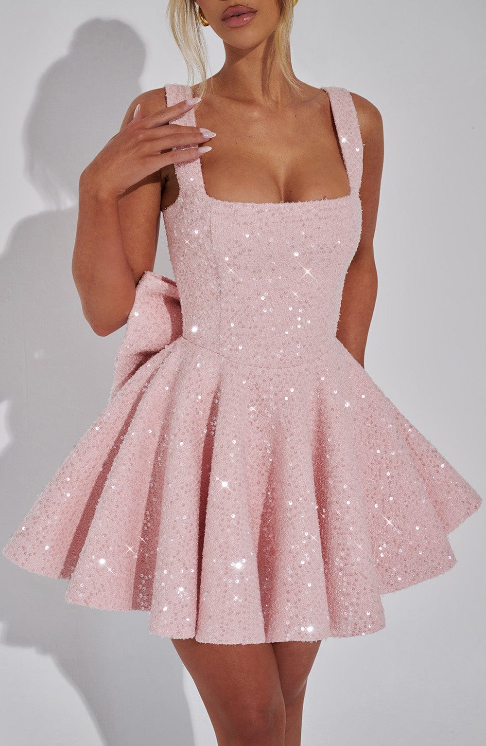 Women's Sequin Bow Back Mini Dress