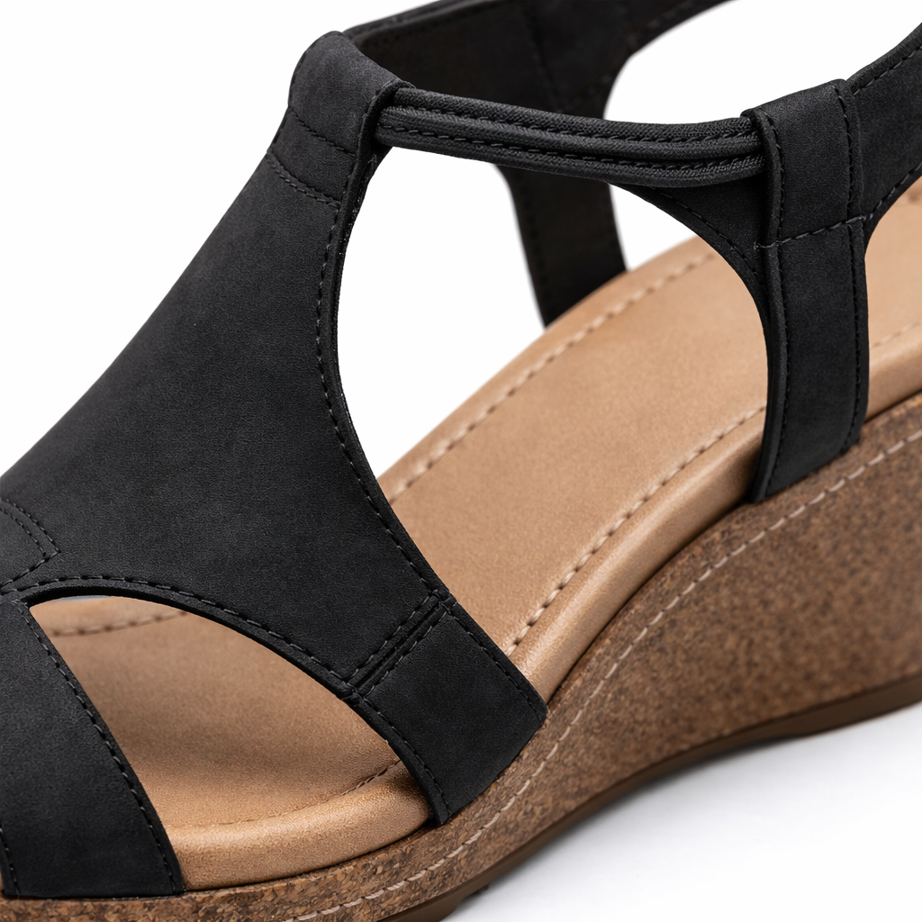 Women's Vegan Leather Orthopaedic Wedge Sandals