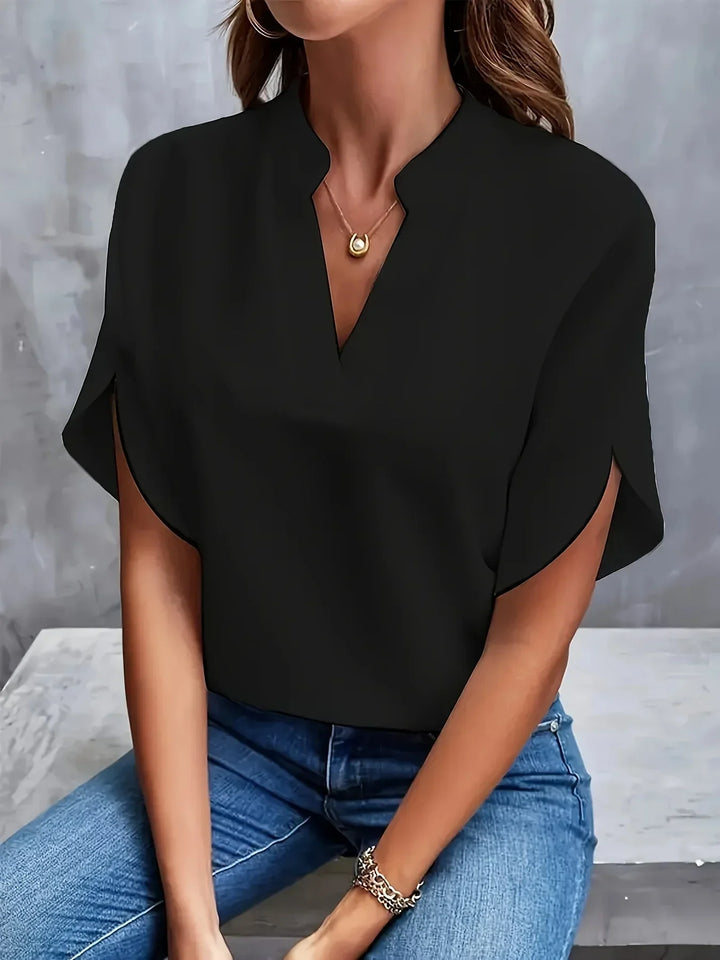 Women's V-Neck Cap Sleeve Blouse