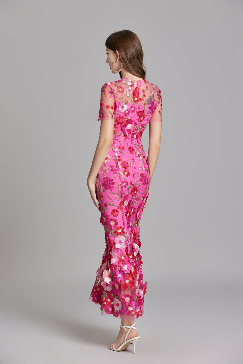 Women's Floral Mermaid Evening Gown