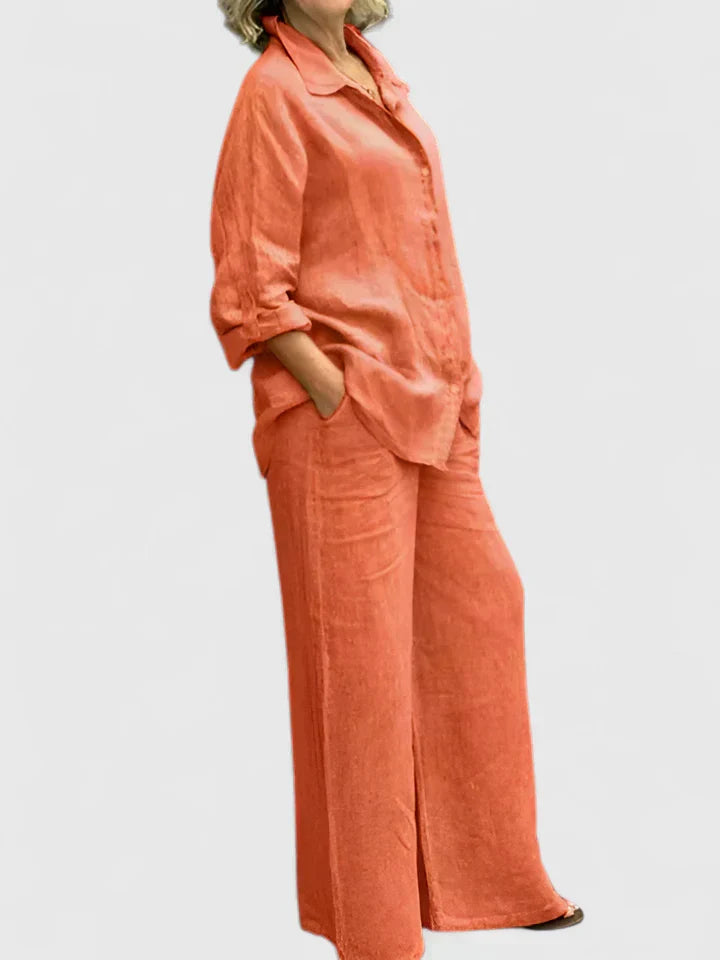Women's Shirt and Wide-Leg Trouser Set