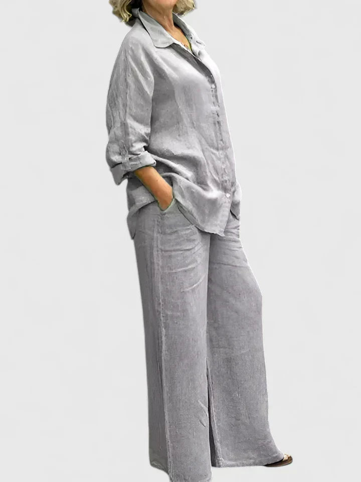 Women's Shirt and Wide-Leg Trouser Set