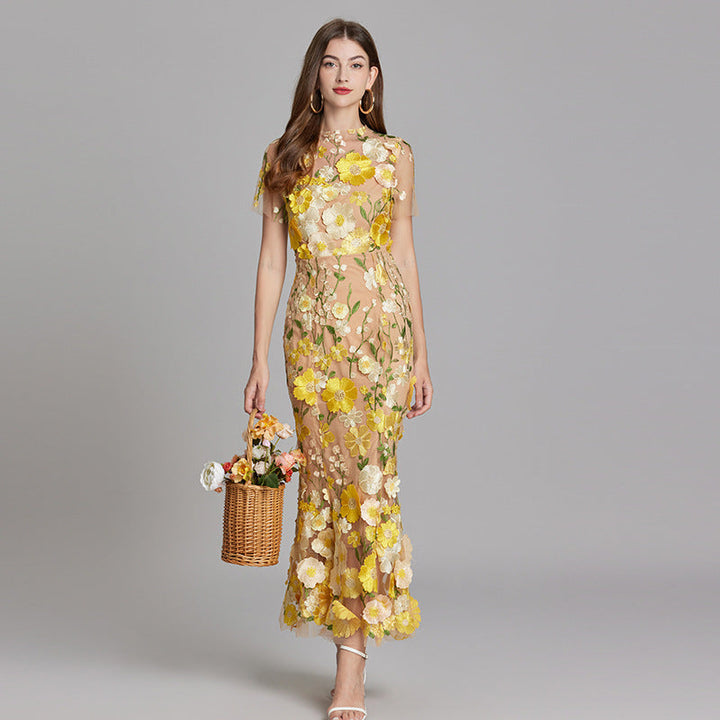 Women's Floral Mermaid Evening Gown