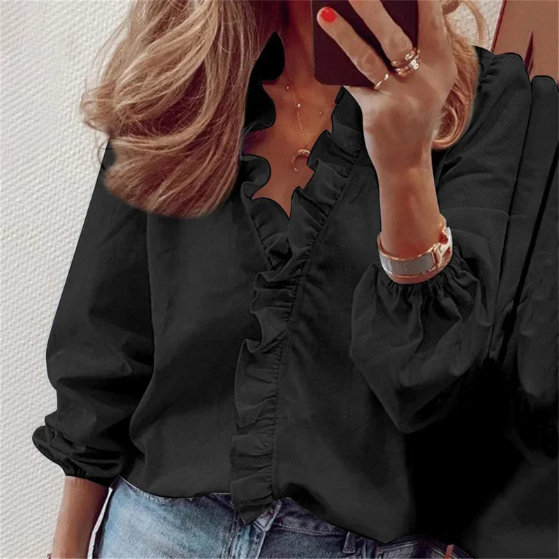 Women's Ruffle Neck Blouse