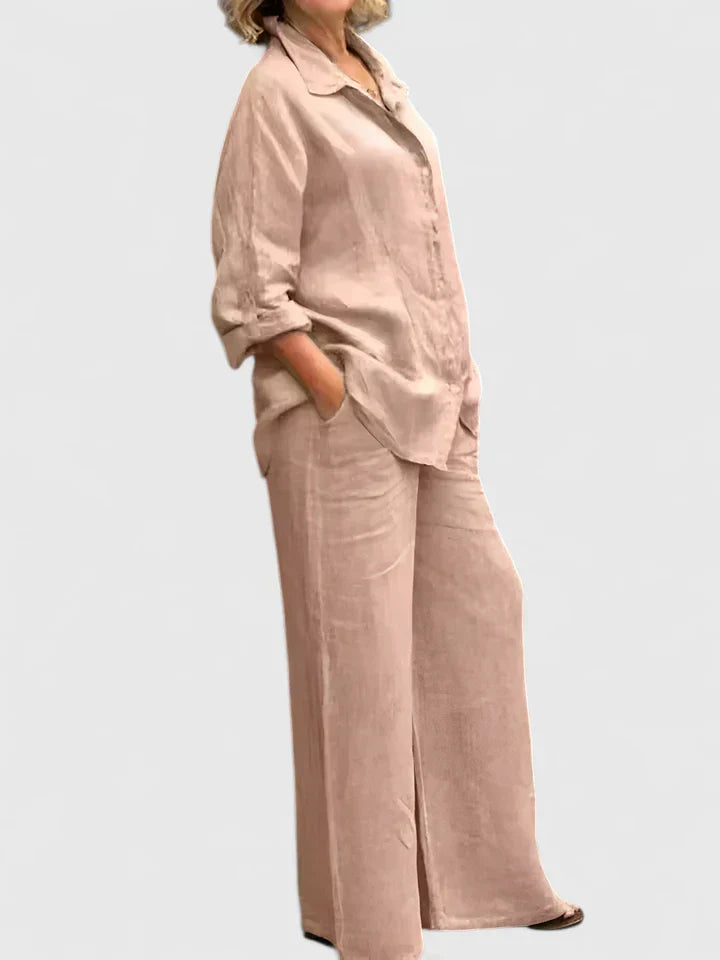 Women's Shirt and Wide-Leg Trouser Set