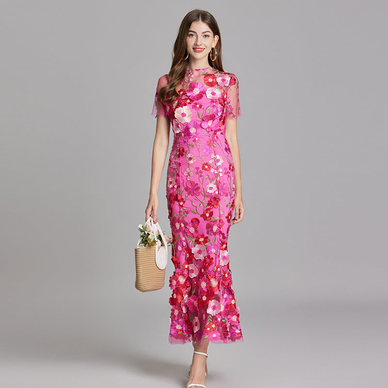 Women's Floral Mermaid Evening Gown