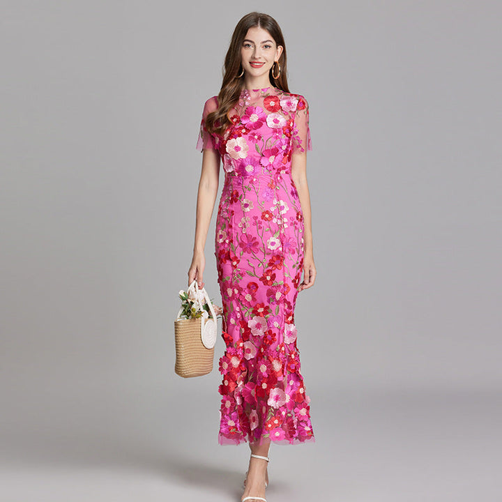 Women's Floral Mermaid Evening Gown