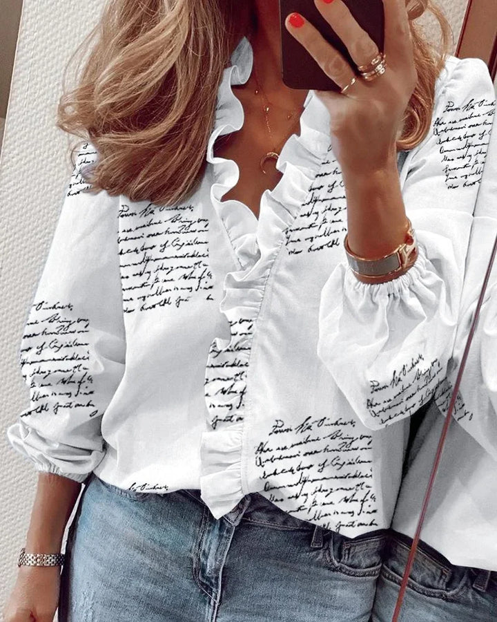 Women's Ruffle Neck Blouse