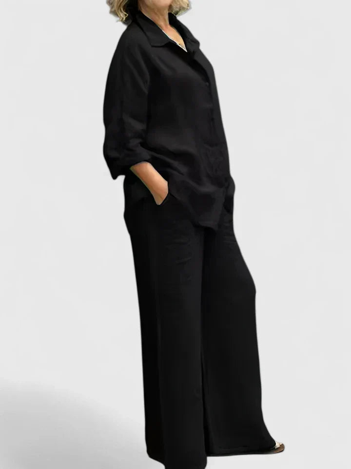 Women's Shirt and Wide-Leg Trouser Set