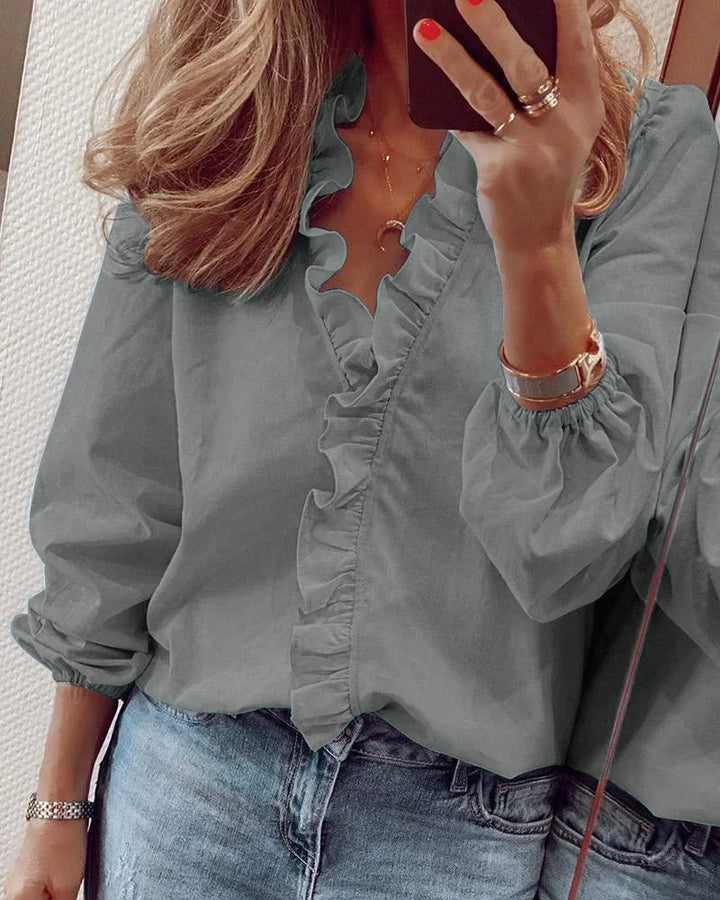 Women's Ruffle Neck Blouse