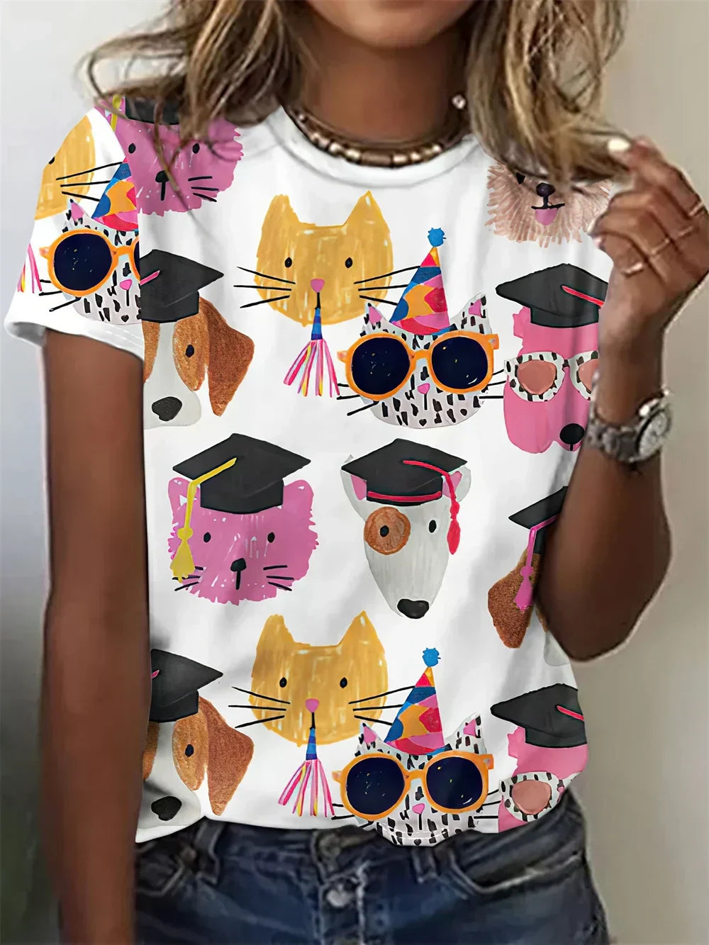 Women's Dog Print T-Shirt