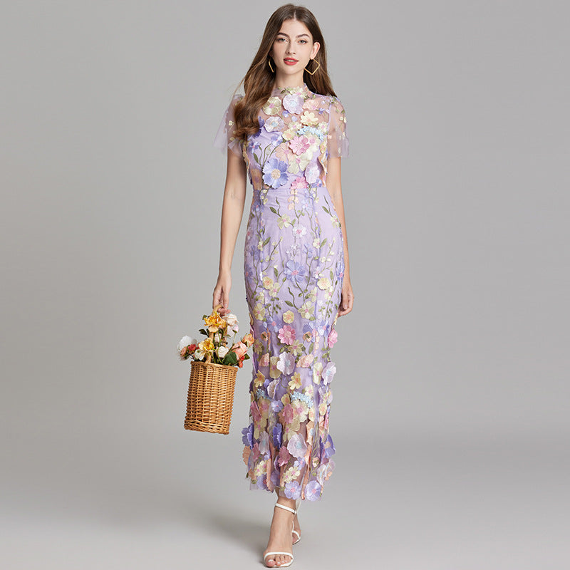 Women's Floral Mermaid Evening Gown