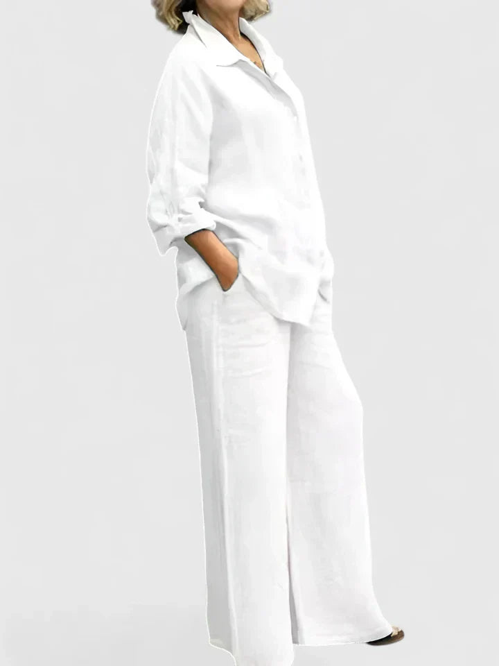 Women's Shirt and Wide-Leg Trouser Set