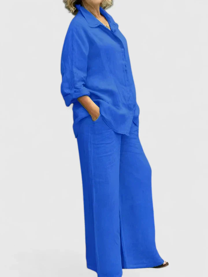 Women's Shirt and Wide-Leg Trouser Set