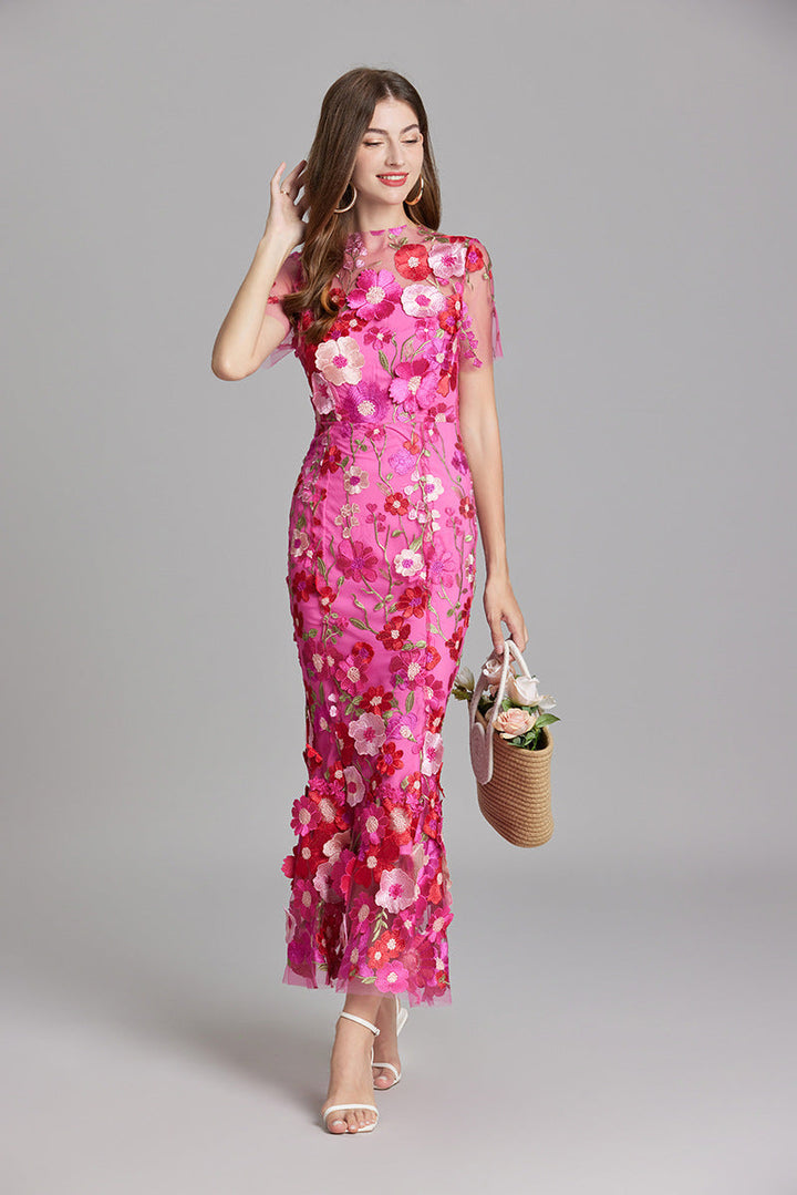 Women's Floral Mermaid Evening Gown