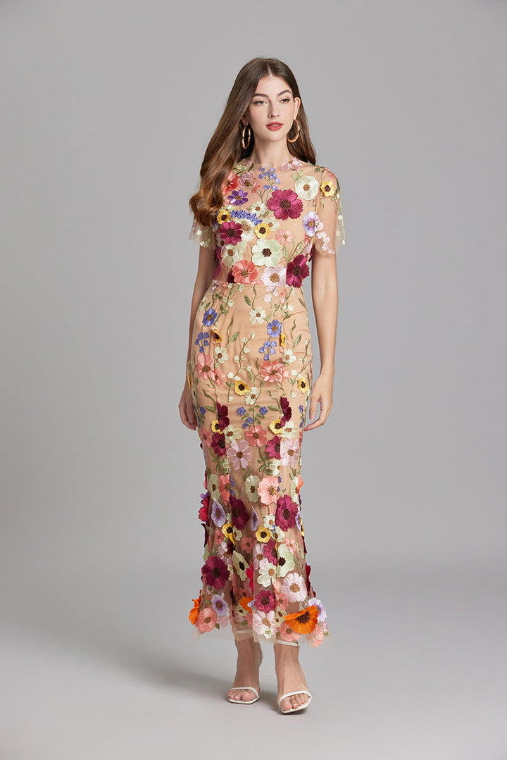 Women's Floral Mermaid Evening Gown