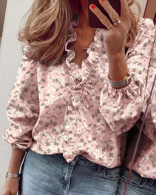 Women's Ruffle Neck Blouse