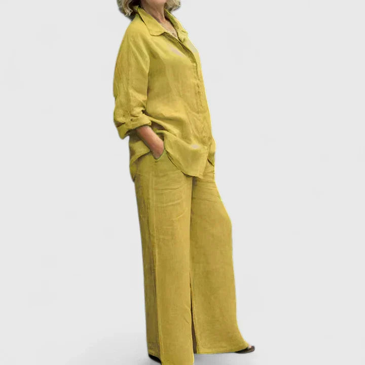 Women's Shirt and Wide-Leg Trouser Set