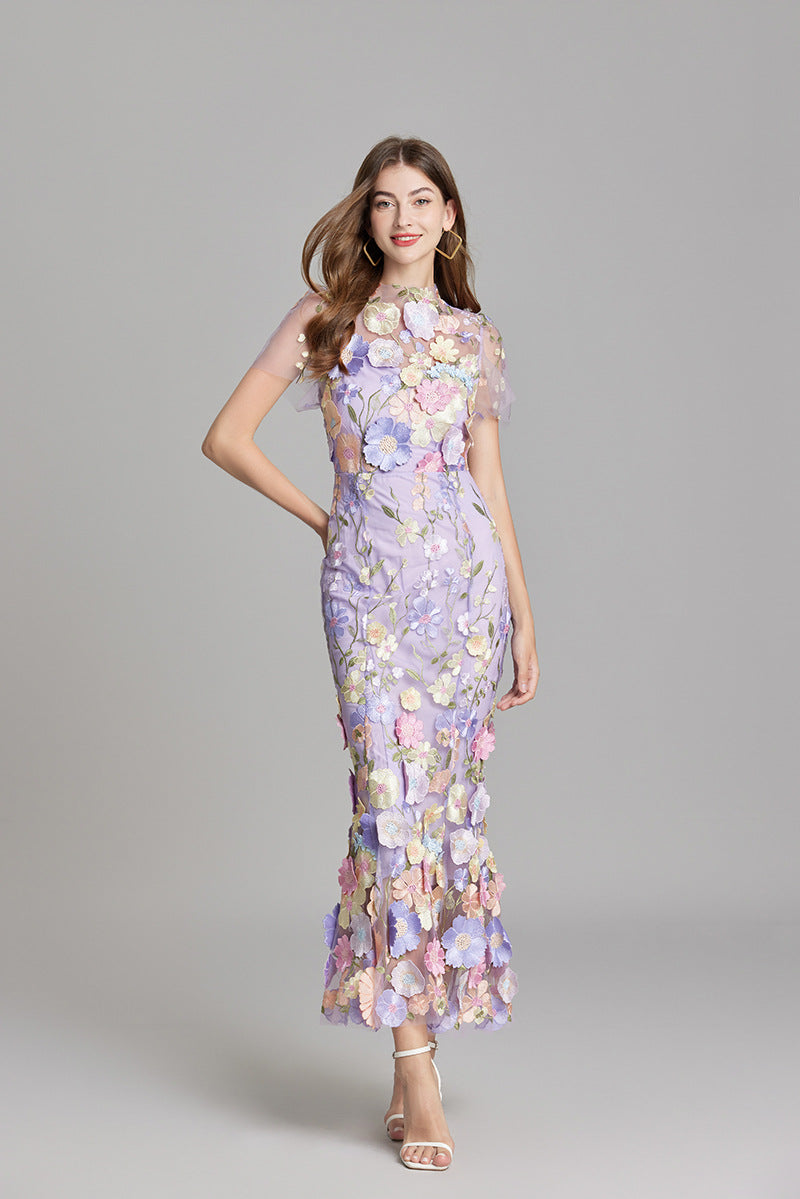 Women's Floral Mermaid Evening Gown
