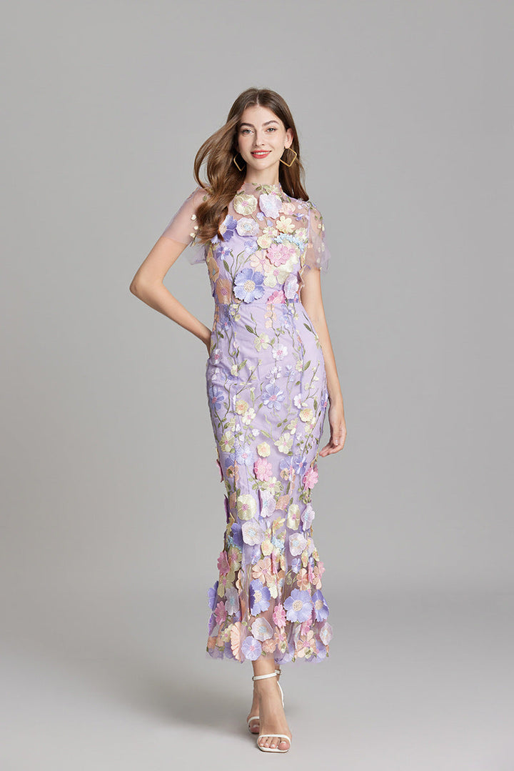Women's Floral Mermaid Evening Gown