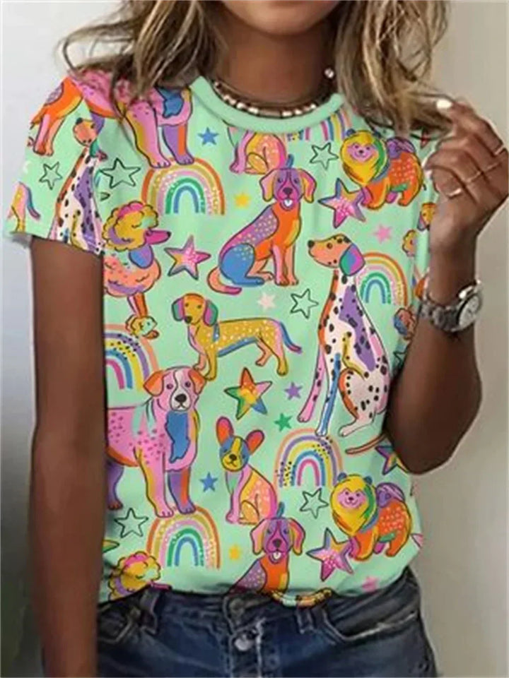 Women's Dog Print T-Shirt