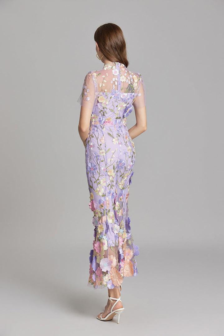 Women's Floral Mermaid Evening Gown