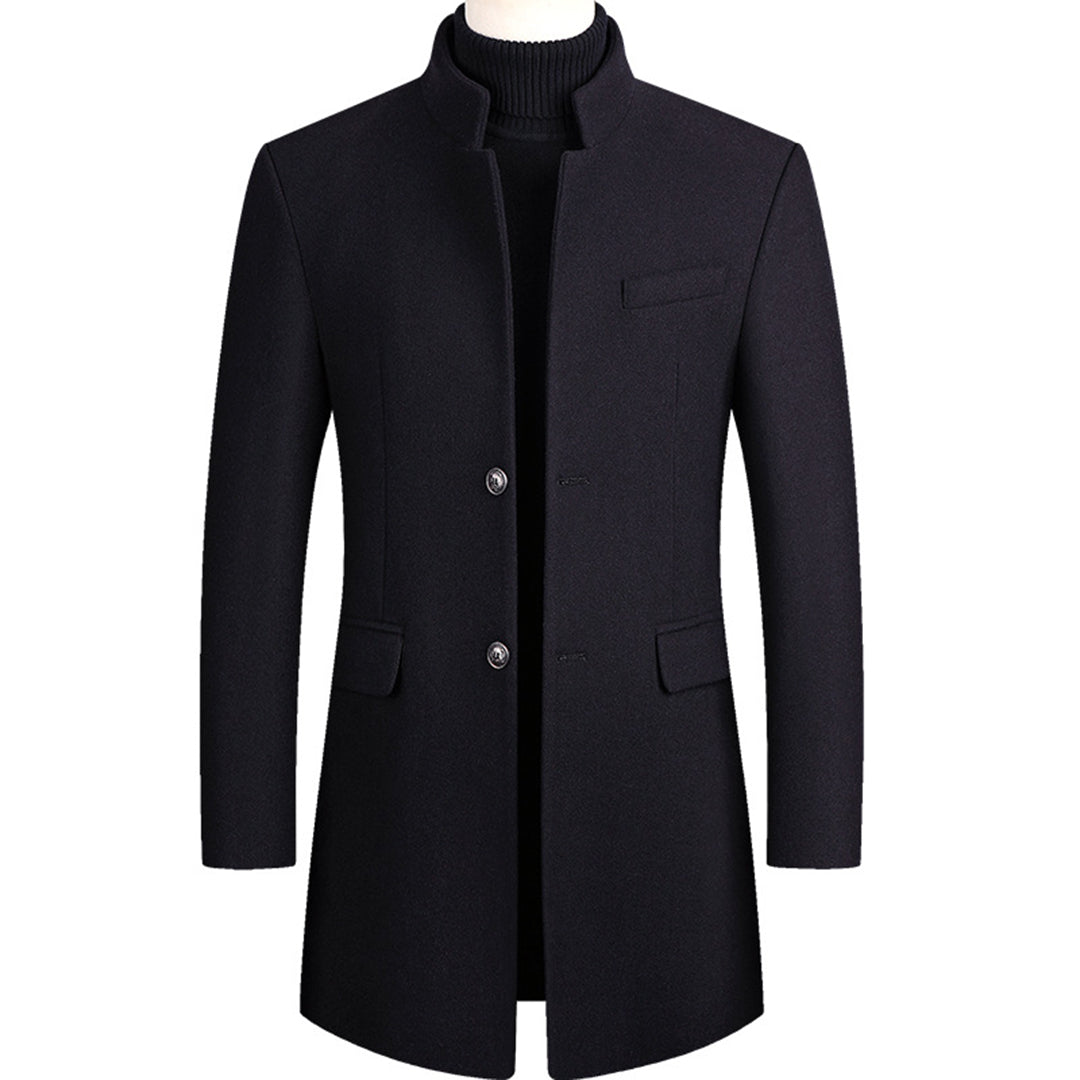 Miles | Men's Tailored Stand Collar Overcoat