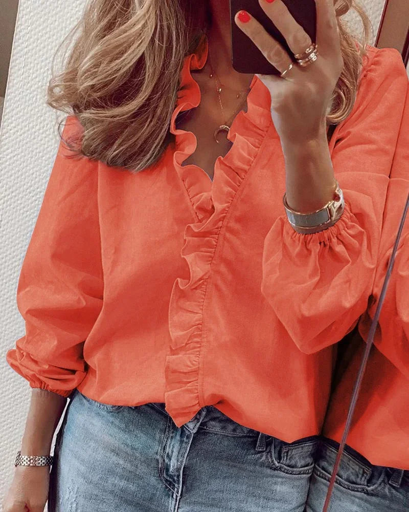 Women's Ruffle Neck Blouse
