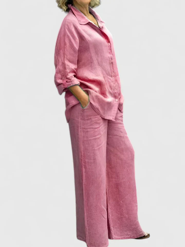 Women's Shirt and Wide-Leg Trouser Set